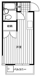 カエサル東久留米 ワンルームの間取図画像