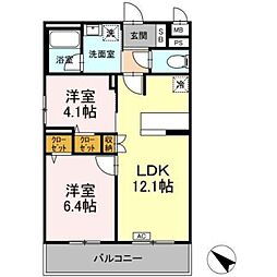 ROYALHILLS 2LDKの間取図画像