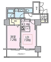 ロイヤルパークスタワー南千住 1LDKの間取図画像