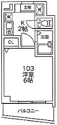 アレグリアスマンション 1Kの間取図画像