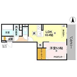 GRAMM西衣手町 1LDKの間取図画像