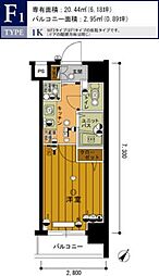 スカイコート池袋第7 4階1Kの間取り