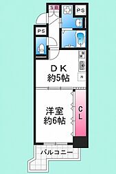 Krehl宿院 1DKの間取図画像
