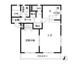 ミモザ館 1LDKの間取図画像