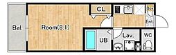 川越市稲荷町アパート 1Kの間取図画像
