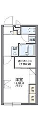 レオパレス妻田北A 1Kの間取図画像