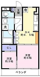 ひまわり緑館 2DKの間取図画像