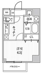 ALTERNA池袋EAST 2階1Kの間取り