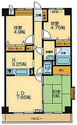 ヌーベルヴィラII 3階3LDKの間取り