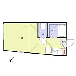 横浜市旭区南希望が丘アパート ワンルームの間取図画像