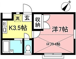 ルマ93 1Kの間取図画像