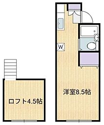 パインハイム ワンルームの間取図画像