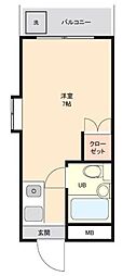 メゾン秀 ワンルームの間取図画像
