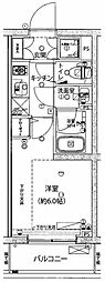 ライジングプレイス綾瀬 1Kの間取図画像