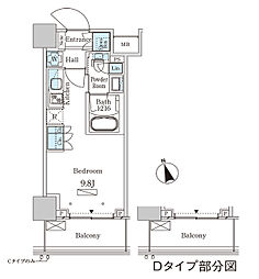 パークアクシス大塚ステーションゲートタワー ワンルームの間取図画像