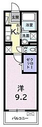 プレーヌ・アビタシオン 1Kの間取図画像