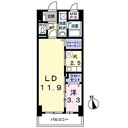 ケヤキグランデ 1LDKの間取図画像