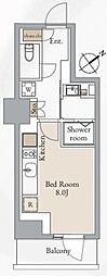 クロスレジデンス高田馬場 ワンルームの間取図画像
