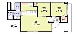 リザーブ北綾瀬 2LDKの間取図画像