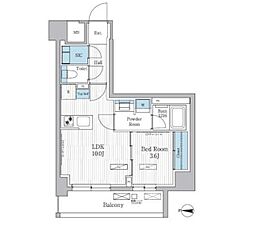 パークアクシス東陽町レジデンス 7階1LDKの間取り