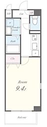 ヴィラージュ横浜 1Kの間取図画像