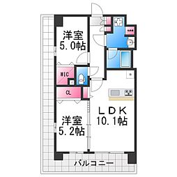 スプランディッド新金岡 2LDKの間取図画像