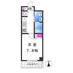 フォレスタナガイ 1Kの間取図画像