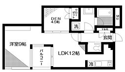 コート向ケ丘 1SLDKの間取図画像
