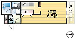 ベルグリーン熊内 ワンルームの間取図画像