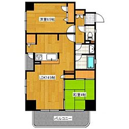 アーバンスクエア博多駅 2LDKの間取図画像
