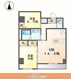 レジデンスヒルズザワカヤマ 2LDKの間取図画像