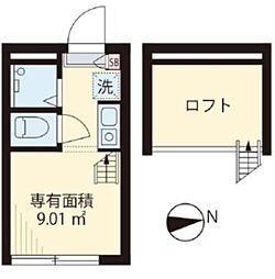 フィリップ東中野 ワンルームの間取図画像