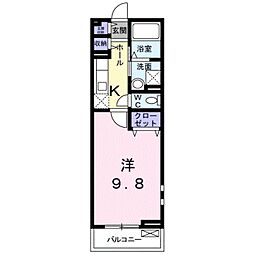 ジェイド3 1Kの間取図画像