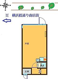 ハイツ大通り公園 ワンルームの間取図画像