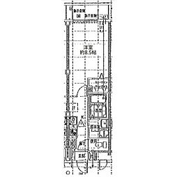 Genovia原木中山 1Kの間取図画像