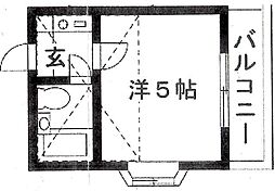 イングルサイド東船橋 1Kの間取図画像