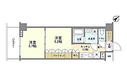 crealpremier明大前 1LDKの間取図画像
