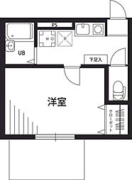 ベルダビレッジオ2 1Kの間取図画像
