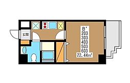 エスポワール横浜 1Kの間取図画像