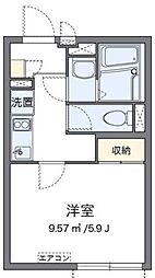 ボヌール2 1Kの間取図画像