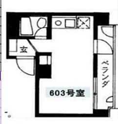マンションK2 ワンルームの間取図画像