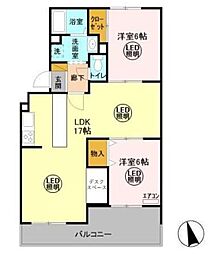 ロイヤルコート 2LDKの間取図画像