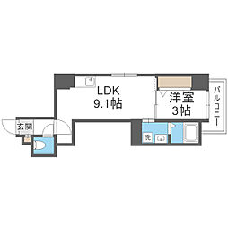 ＫＩＥＲＲＡ　ＳＡＡＲＩ　ＩＩ 3階1LDKの間取り