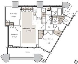 パークタワー勝どきサウス 3LDKの間取図画像