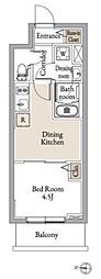 グランカーサ住吉III 1DKの間取図画像