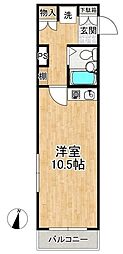 藤沢朝日町ダイカンプラザフクチハイツ ワンルームの間取図画像