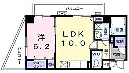 リバティーズSAGA2 1LDKの間取図画像
