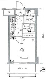 スカイコート・ヴィーダ五反田ウエスト 1Kの間取図画像