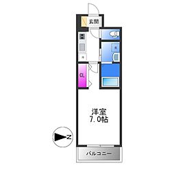 アーバンパーク田辺 1Kの間取図画像