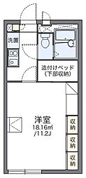レオパレスウィングバレー 1Kの間取図画像